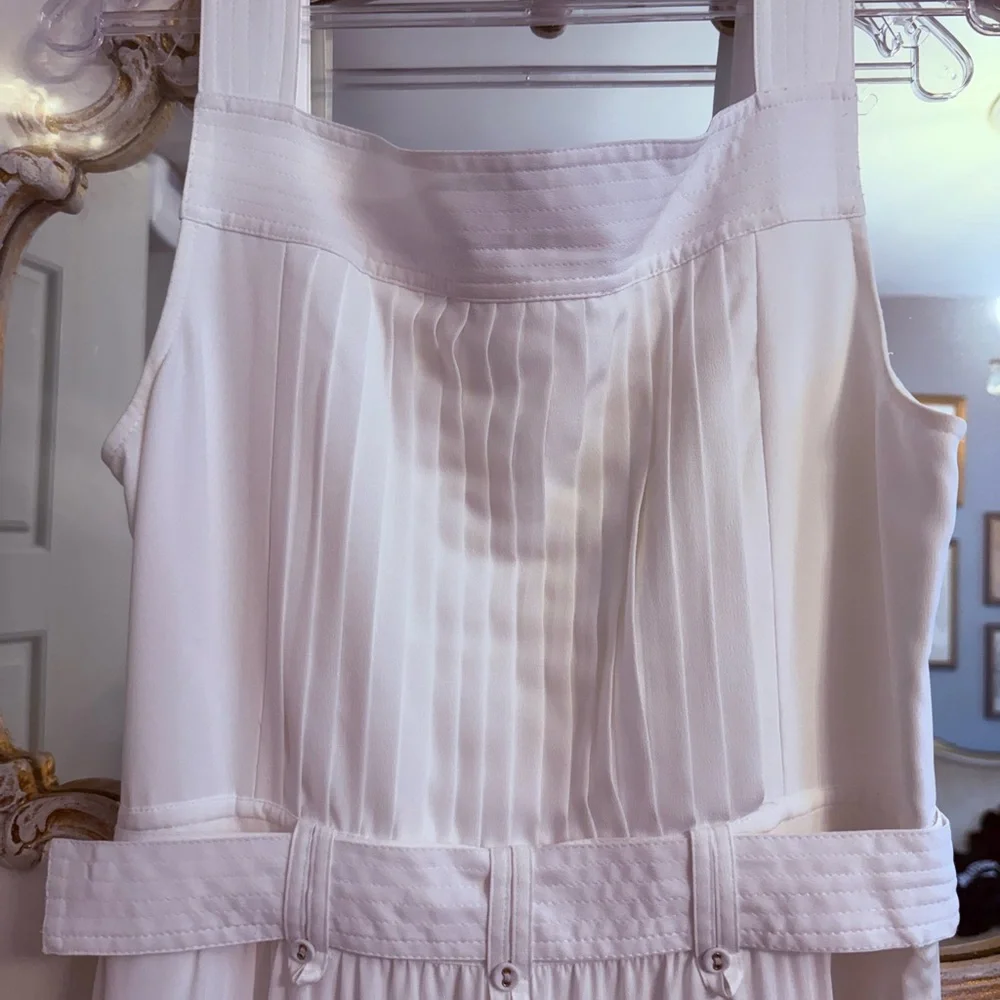 White House Black Market Pure White Belted Beautifully Tailored Dress NWT US 8 - Picture 6 of 8